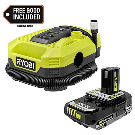 RYOBI ONE+ 18V inflator/deflator with battery