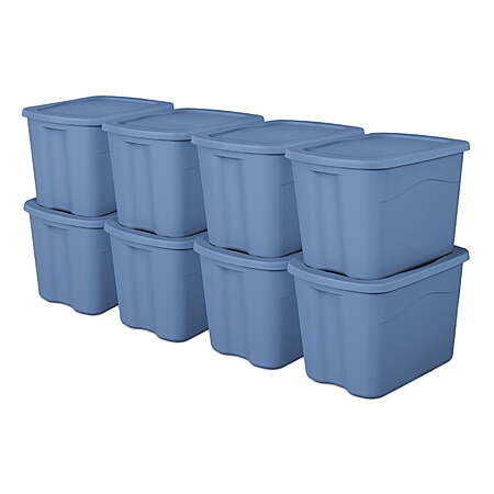 Sterilite 18-gallon storage bins, 8-pack